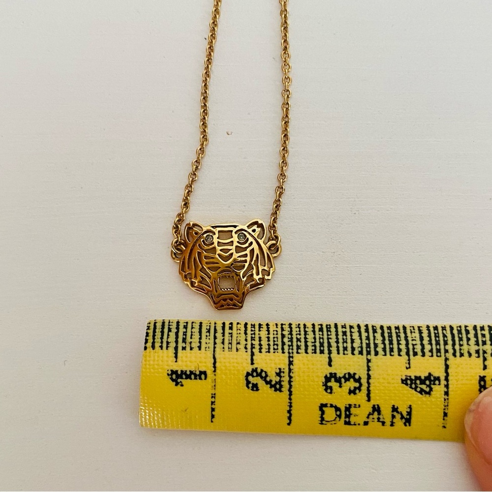 KENZO Gold Plated Tiger Necklace NWOT - Picture 7 of 9